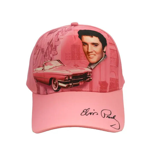 Elvis Pink Cadillac Baseball Cap Hat